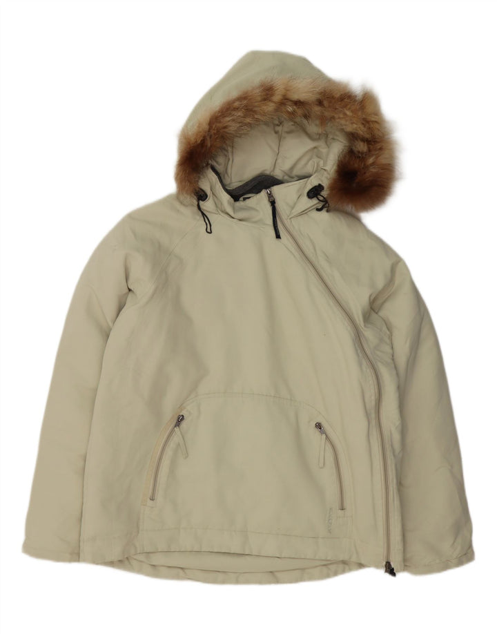 Woolrich Wattierte Damenjacke mit Kapuze, UK 18 XL, grünes Nylon