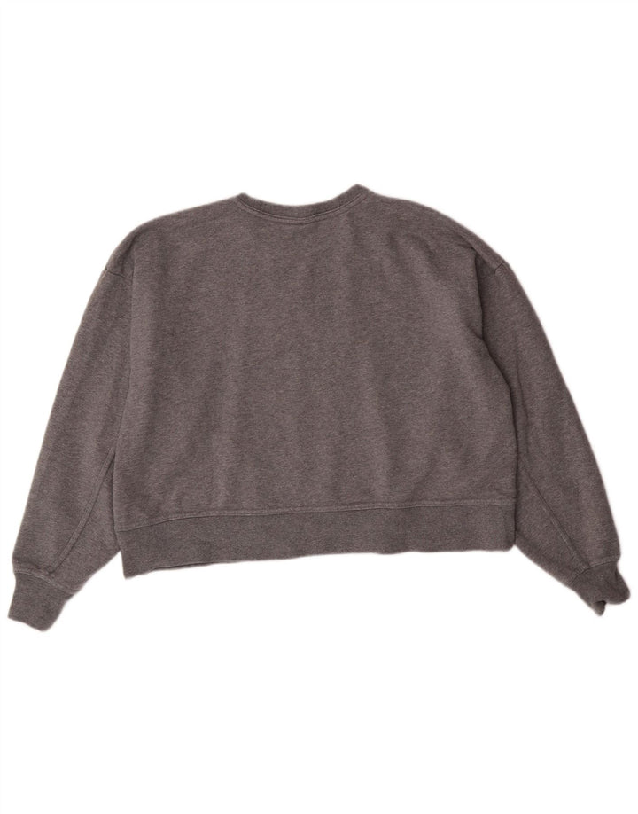 Nike Womens Dri Fit Graphic Oversized Sweatshirt Pullover UK 10 Small Grau