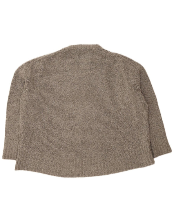 Zara Damen-Pullover, übergroß, Rundhalsausschnitt, Gr. 10, Small, Grau, Acryl