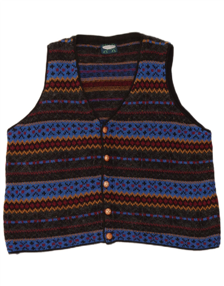 Vintage Herren Strickweste groß mehrfarbig geometrisch