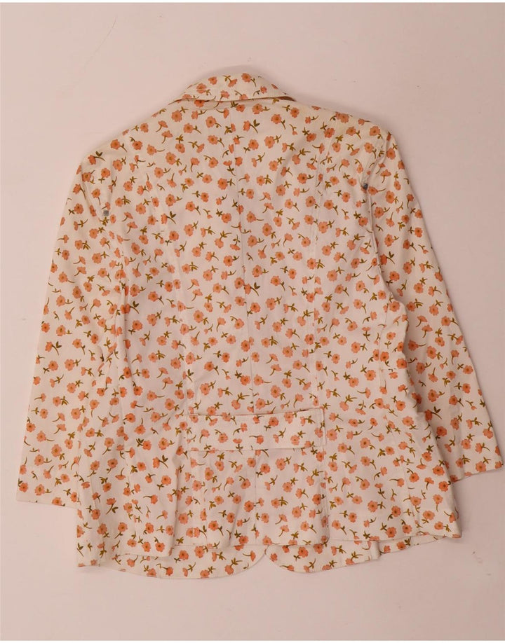 LUISA SPAGNOLI Damen 3-Knopf-Blazerjacke IT 44 Mittelweiß geblümt