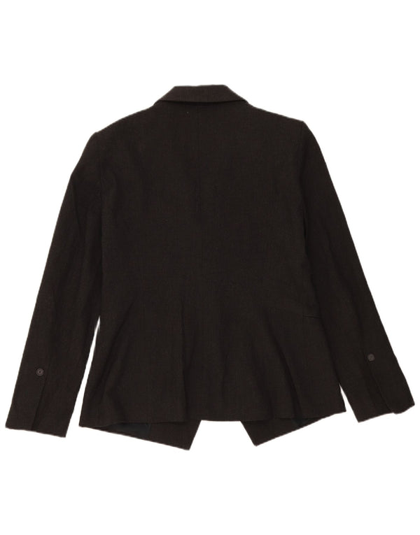 Zara Damen 1-Knopf-Blazerjacke UK 16 XL Graues Polyester