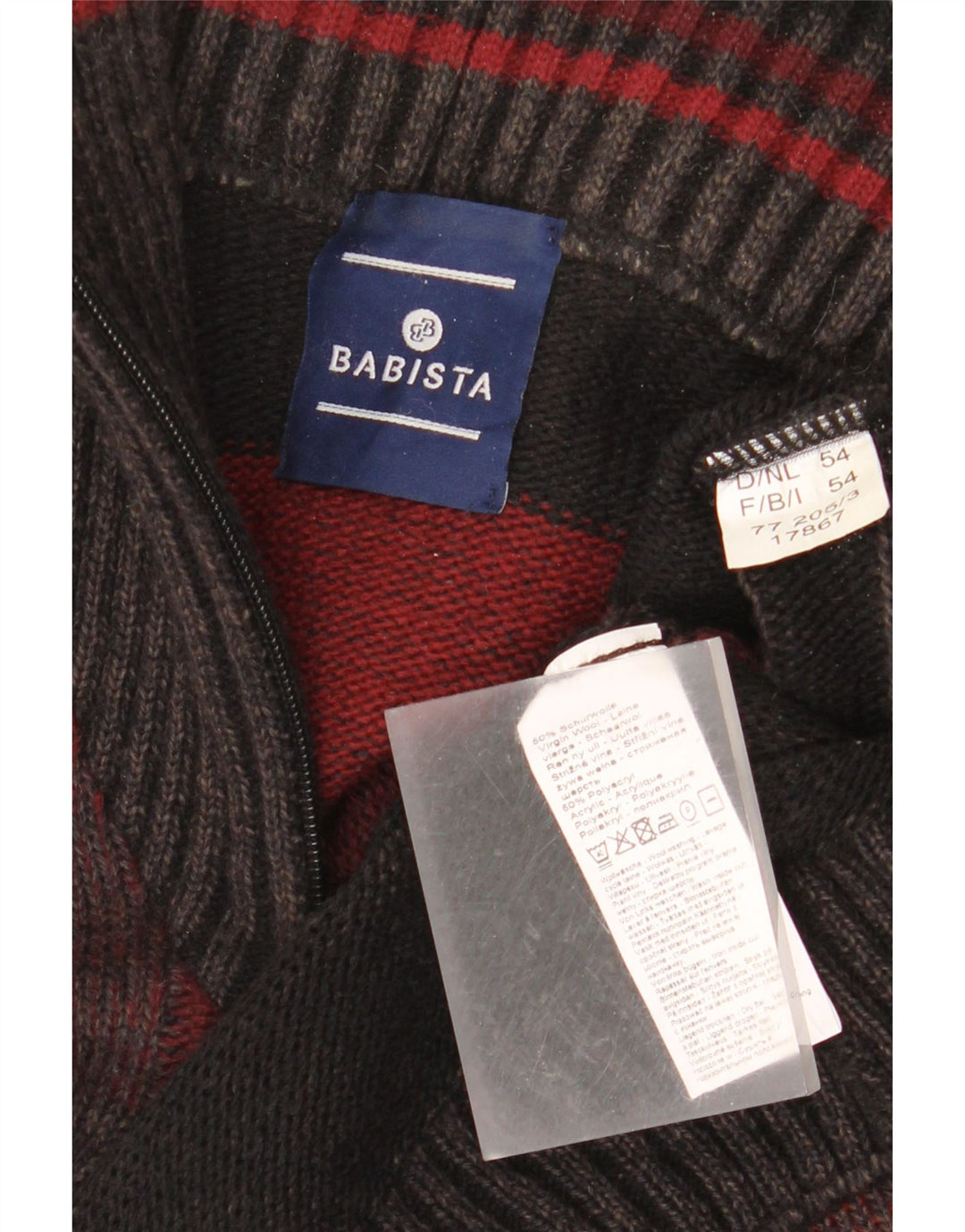 BABISTA Herren-Pullover mit Reißverschluss am Hals IT 54 XL Mehrfarbig gestreift