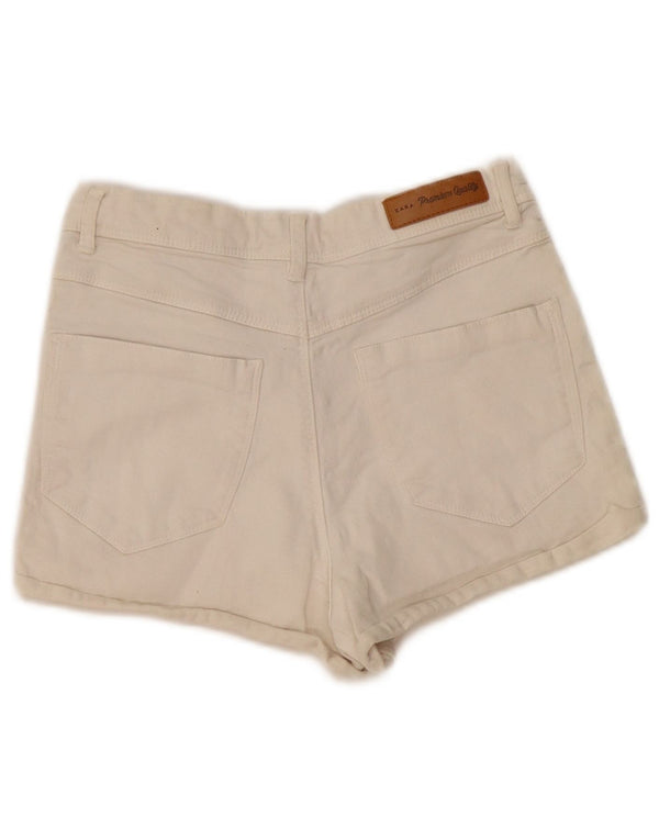 Zara Damen Jeansshorts EU 34 2XS W24 Weiß