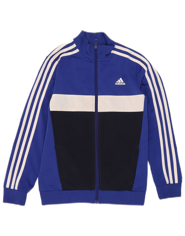 Adidas Aeroready-Trainingsanzug-Oberteil für Jungen, 9–10 Jahre, blaues Farbblockdesign