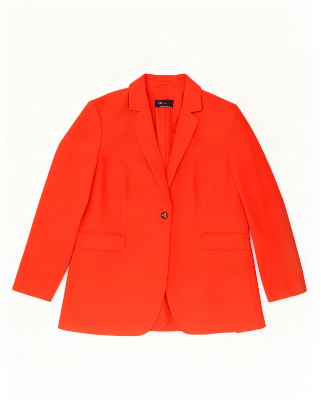 Marks & Spencer Damen 1-Knopf-Blazerjacke UK 16 Large Orange Polyester