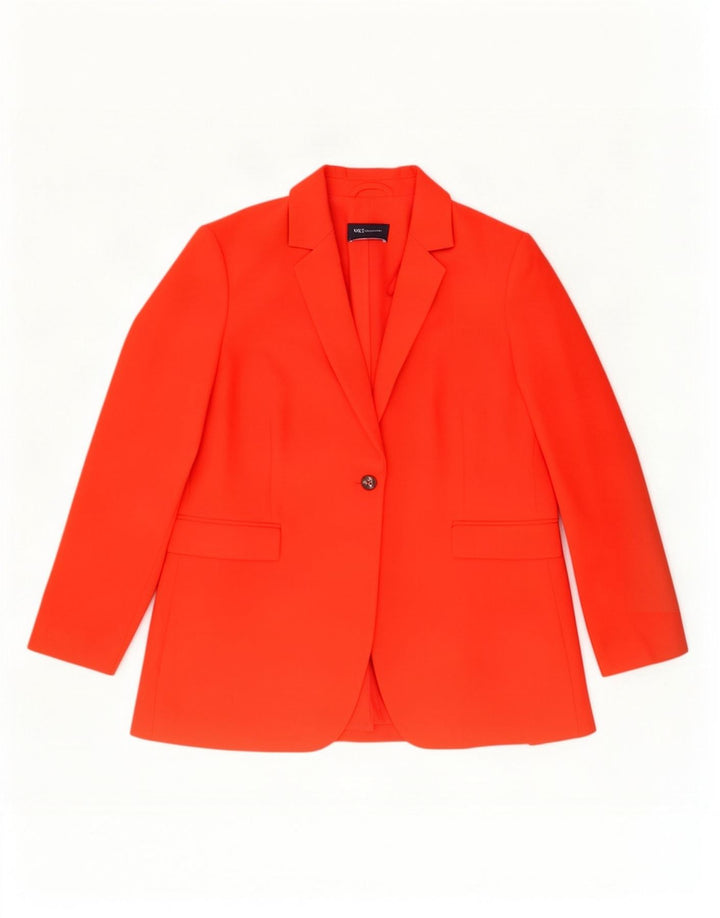 Marks & Spencer Damen 1-Knopf-Blazerjacke UK 16 Large Orange Polyester