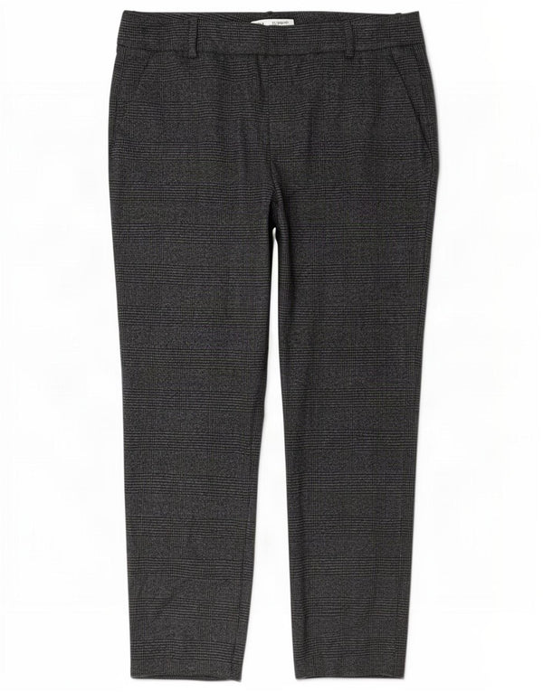 Zara Damen Tapered Chino Hose EU 40 Medium W30 L27 Grau Hahnentritt
