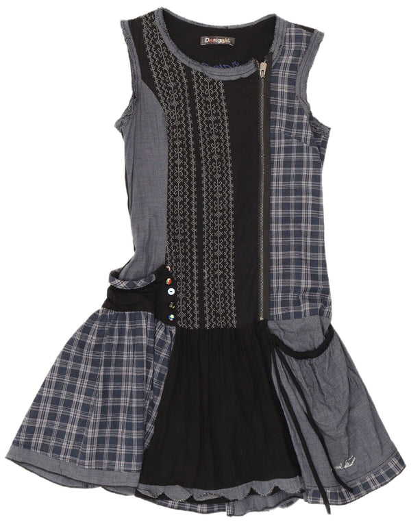 Desigual Damen Kleid mit tiefer Taille, EU 38, mittleres Marineblau, Patchwork