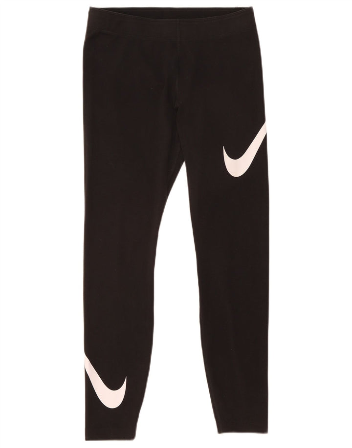 Nike Womens Graphic Leggings UK 12 Mittelschwarze Baumwolle