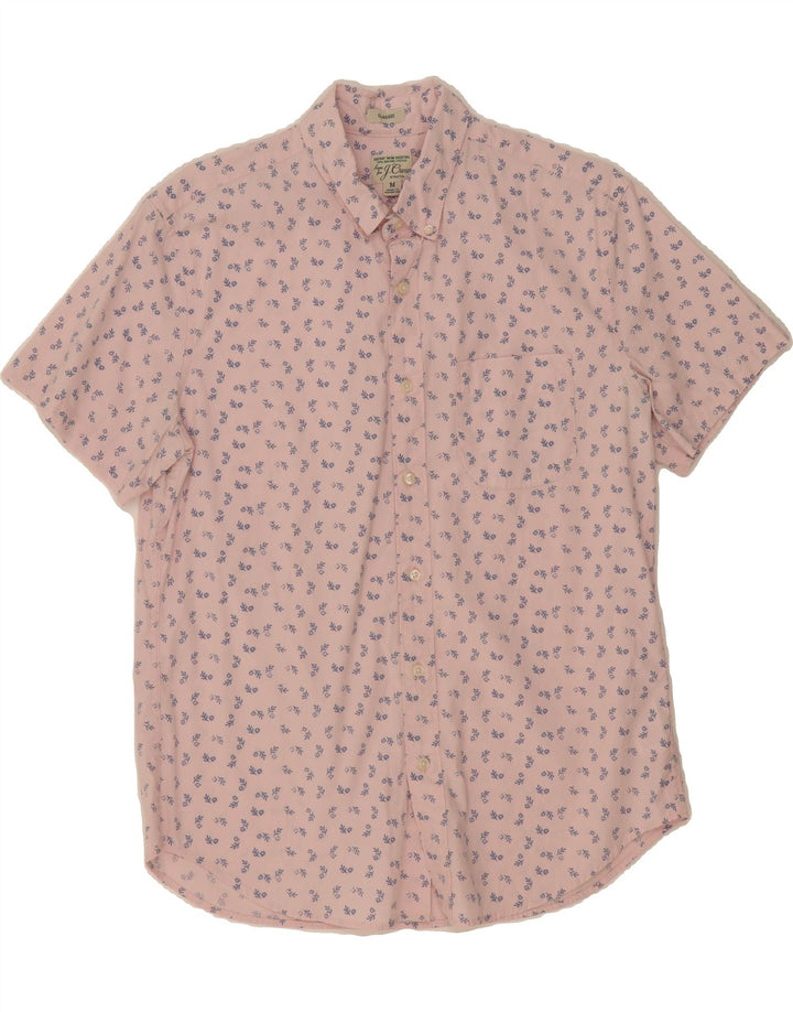 J. CREW Mens Stretch Short Sleeve Shirt Medium Pink Floral Cotton Vintage J. Crew and Second-Hand J. Crew from Messina Hembry 