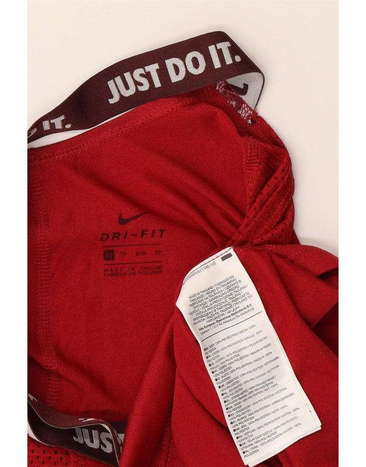 Nike Damen Dri Fit Graphic Weste Top UK 6 XS Rot Polyester