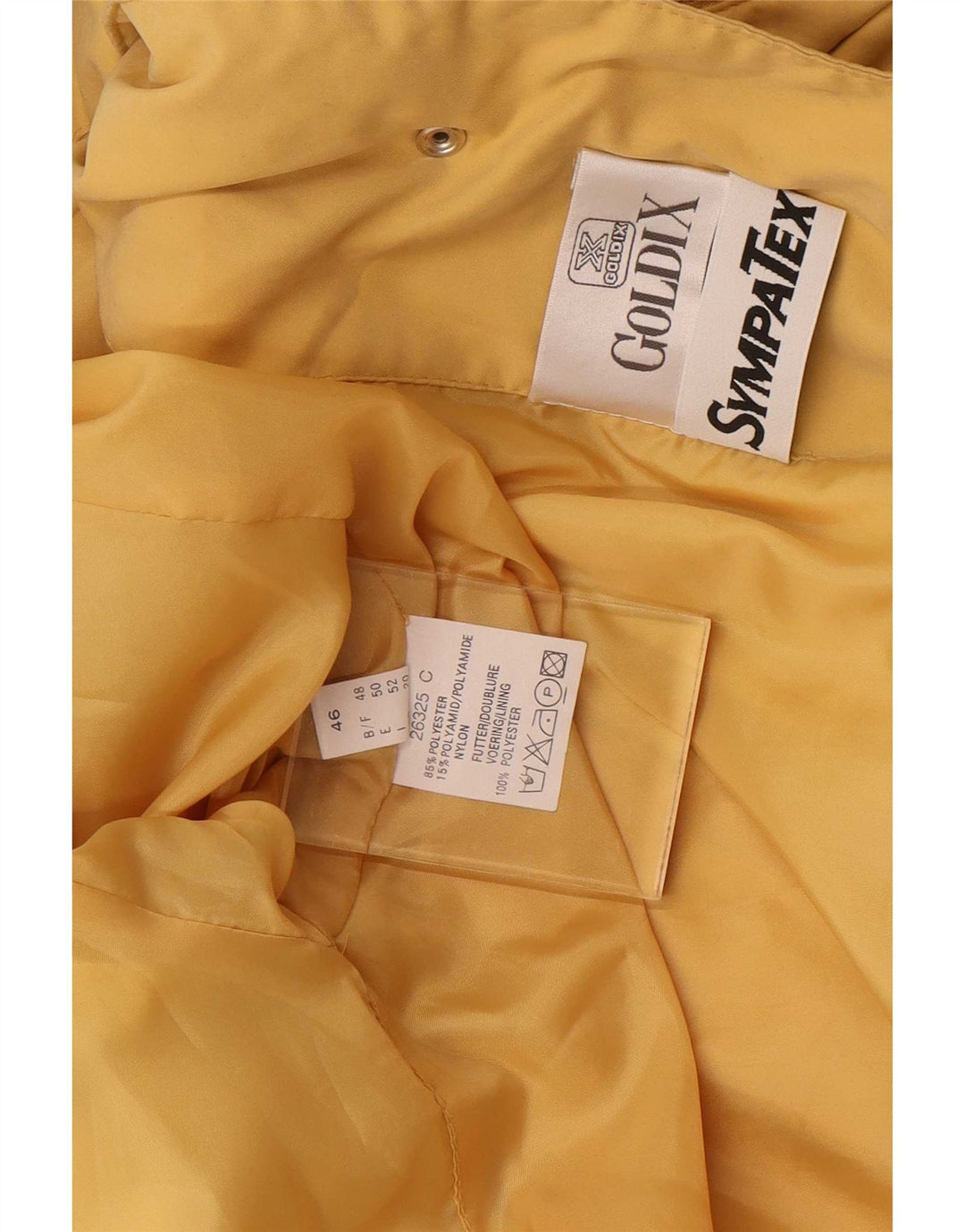 Goldix Damen-Windbreaker-Mantel EU 46 XL Gelber Farbblock