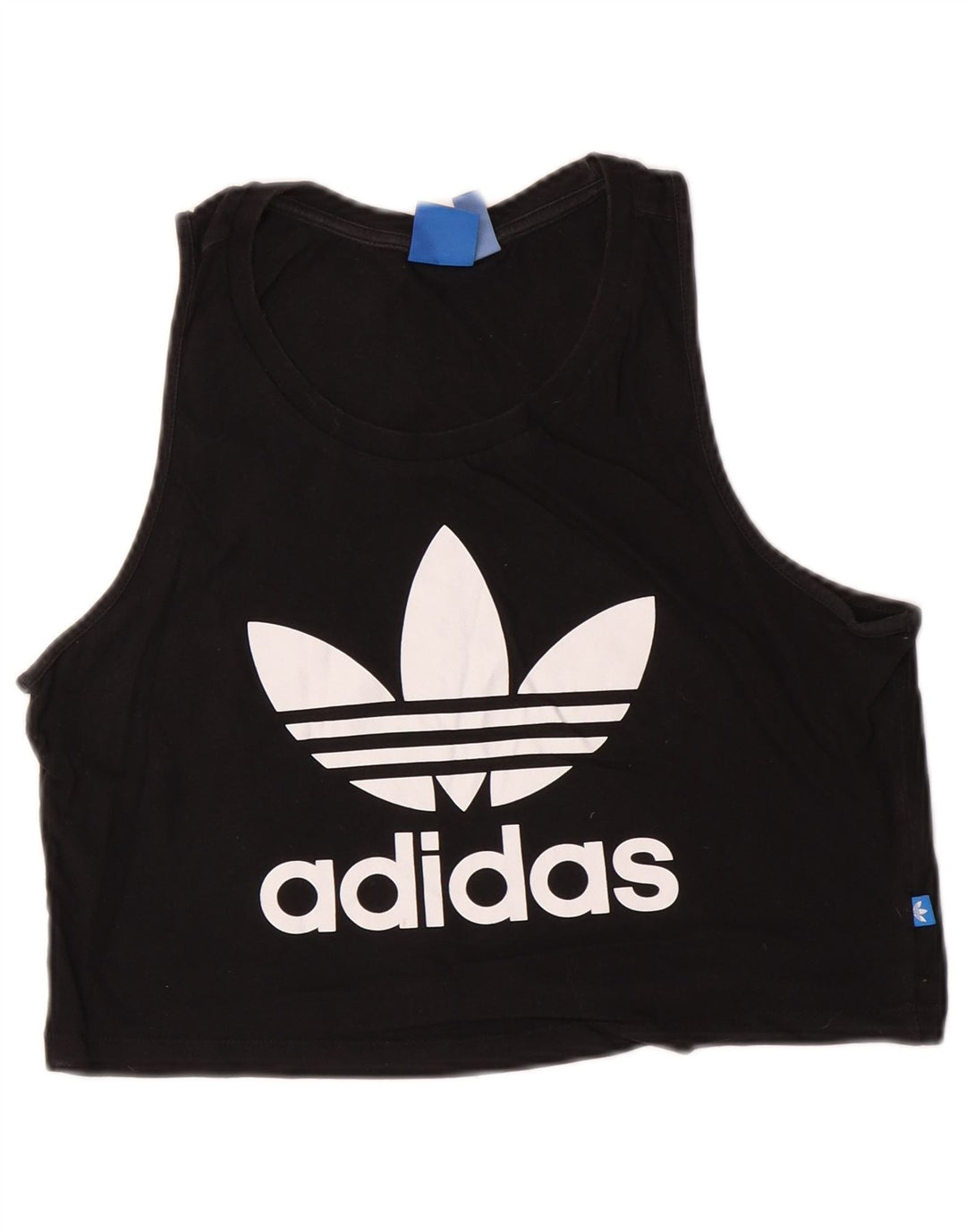 Adidas Damen Crop Graphic Vest Top UK 12 Medium Schwarz