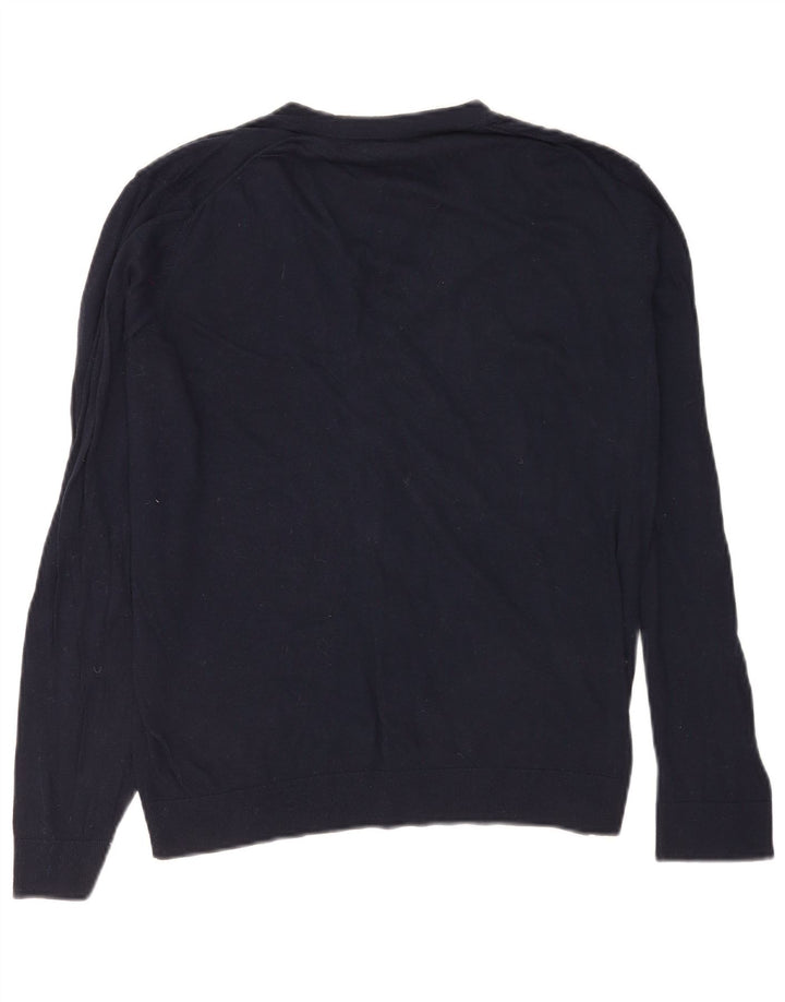 Benetton Herren-Strickjacke, klein, Marineblau