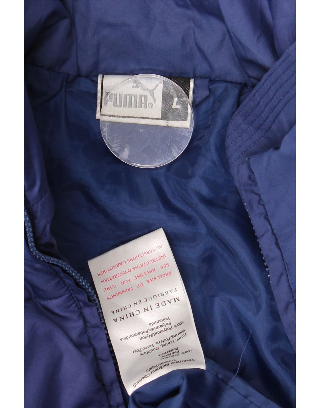 Puma Herren Wattierte Jacke UK 40 Large Marineblau Polyamid