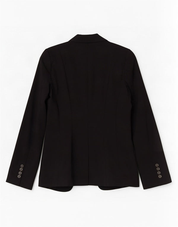 Liu Jo Damen 1-Knopf-Blazerjacke IT 44 Mittelschwarze Wolle
