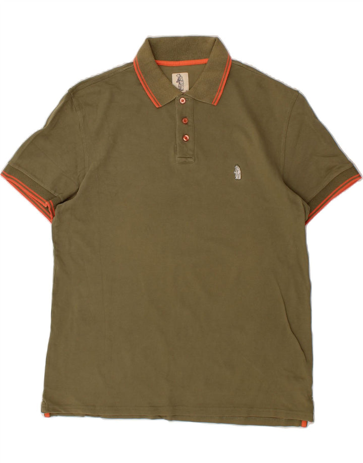 REFRIGUE Mens Slim Polo Shirt 2XL Khaki Cotton Vintage Refrigue and Second-Hand Refrigue from Messina Hembry 