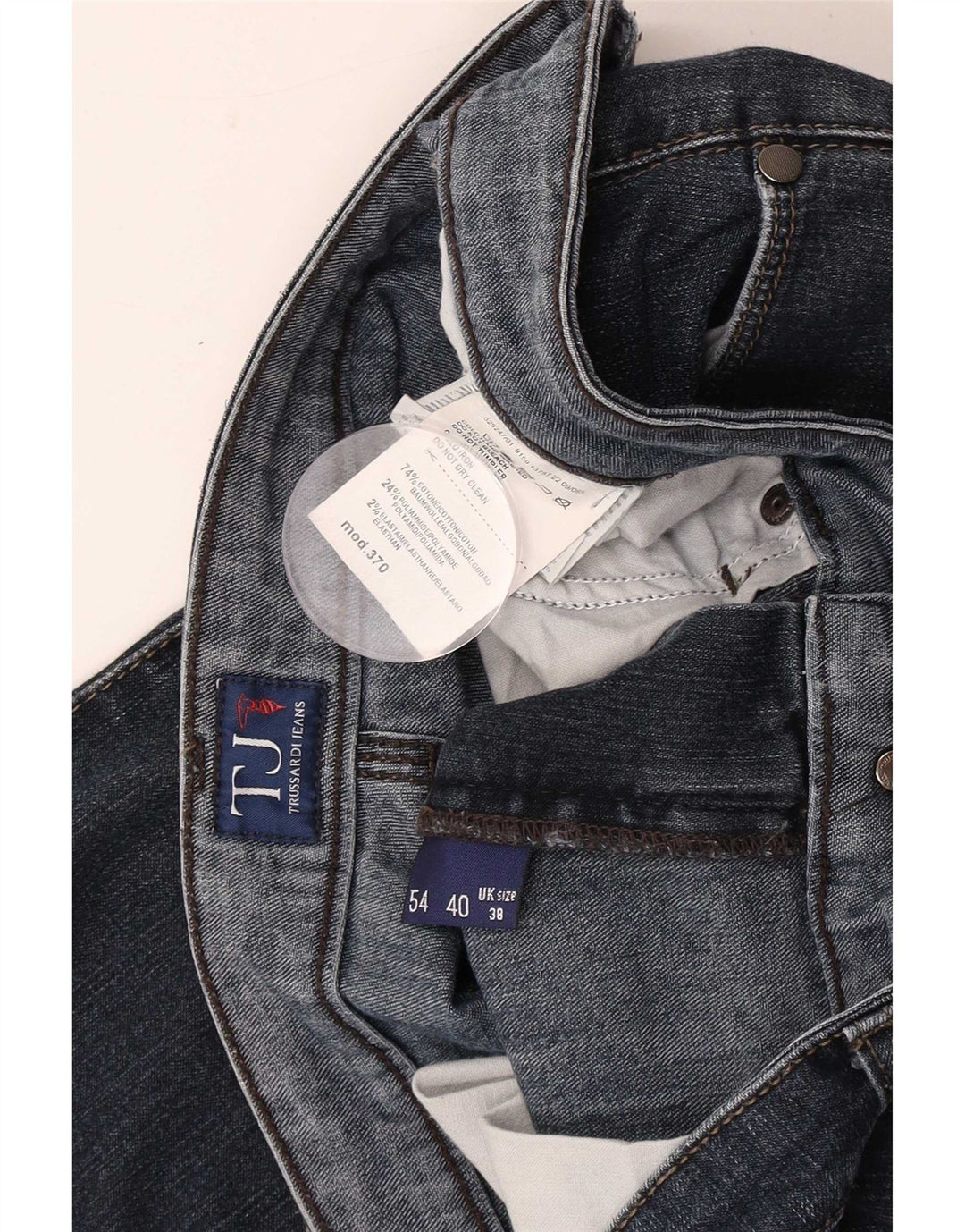 Trussardi Herren Slim Jeans W38 L34 Blaue Baumwolle