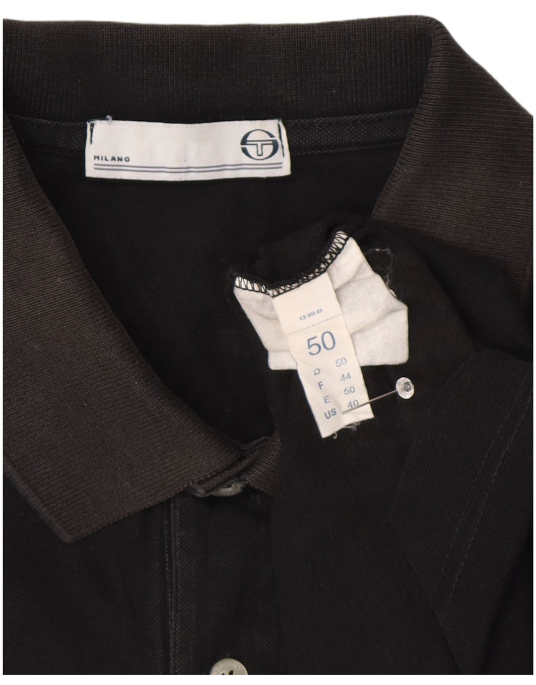 Sergio Tacchini Herren Poloshirt IT 50 Medium Schwarz