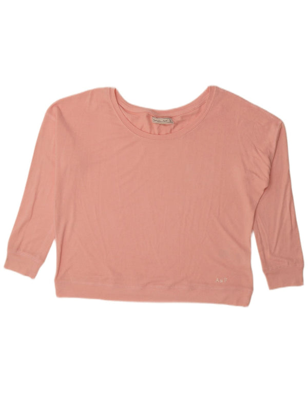 Abercrombie & Fitch Damen Übergroßes Top Langarm UK 16 Large Pink