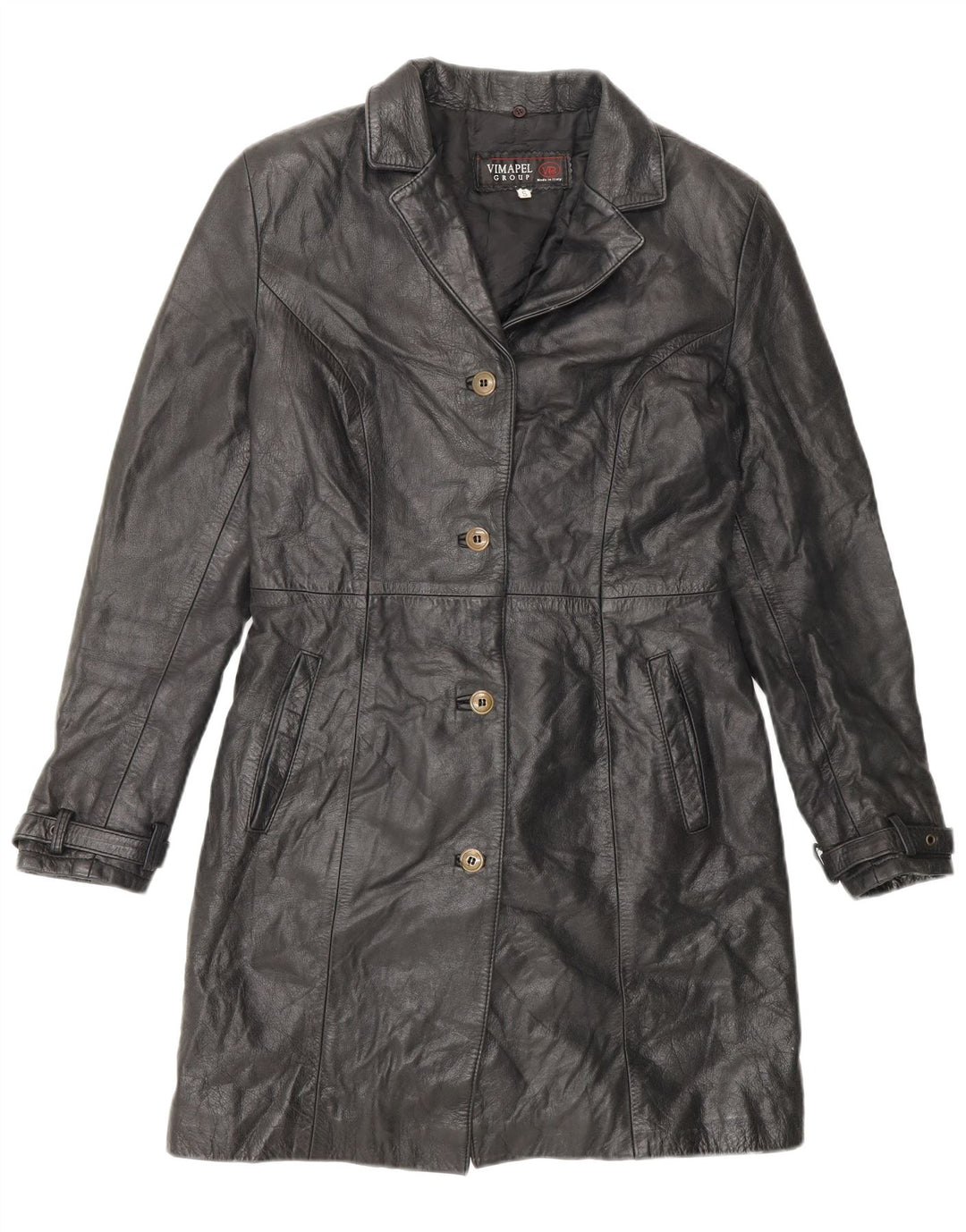 Vimapel Damen Ledermantel UK 10 Small Black Classic