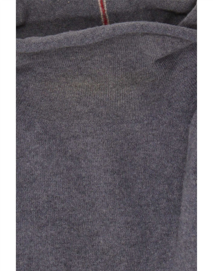White Stuff Rollkragenpullover für Herren, groß, blaue Lammwolle