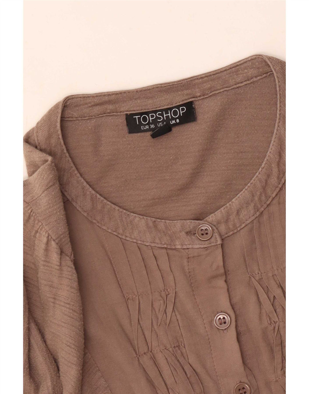 Topshop Damen-Hemdbluse mit 3/4-Ärmeln, Größe S, Grau
