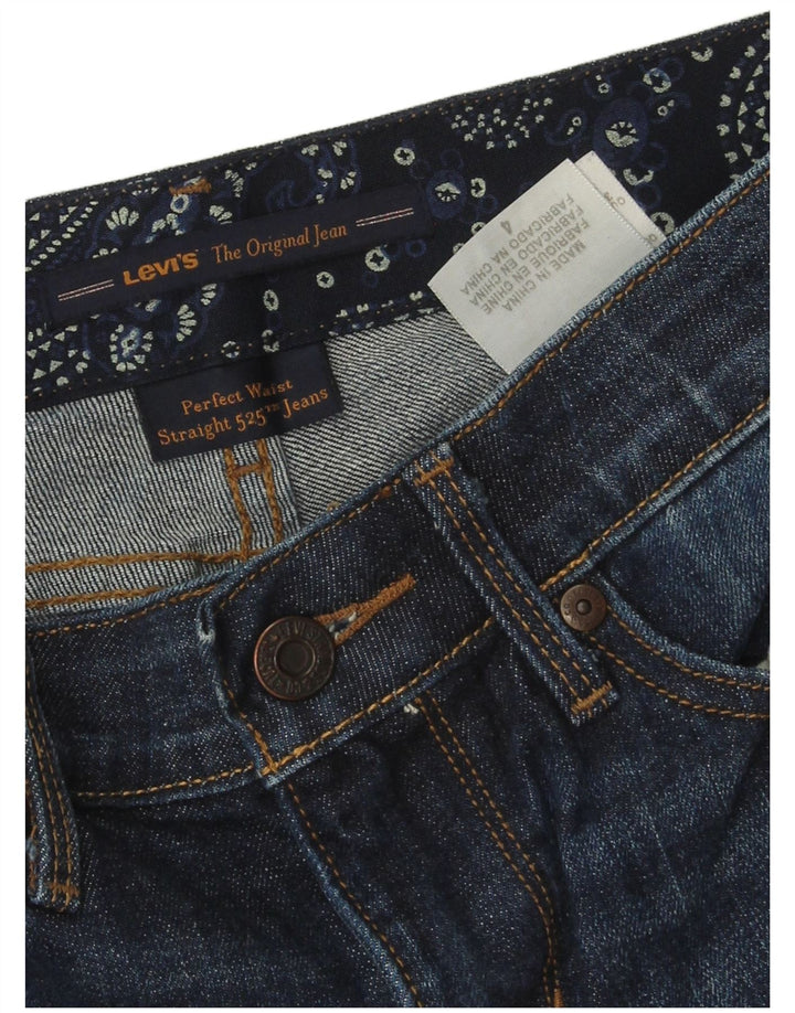 LEVI'S Damen 525 Straight Jeans US 4 Small W28 L28 Marineblaue Baumwolle