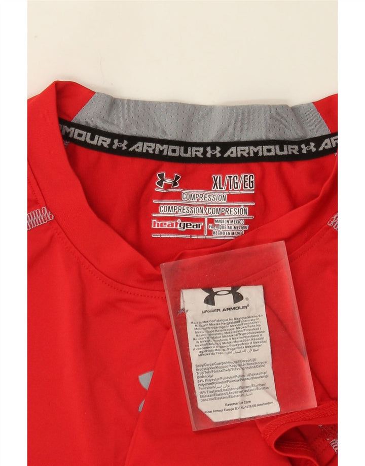 Under Armour Herren Heat Gear Graphic Top Langarm XL Rot Polyester