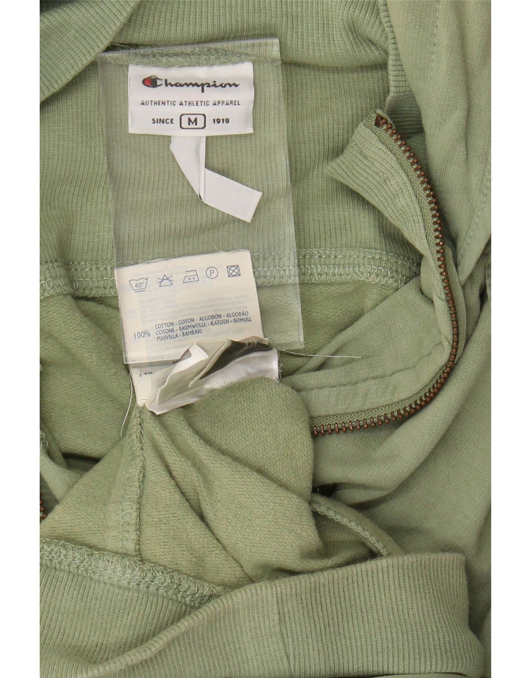 CHAMPION Damen-Kapuzenpullover mit Reißverschluss, UK 14, mittlere Khaki-Baumwolle