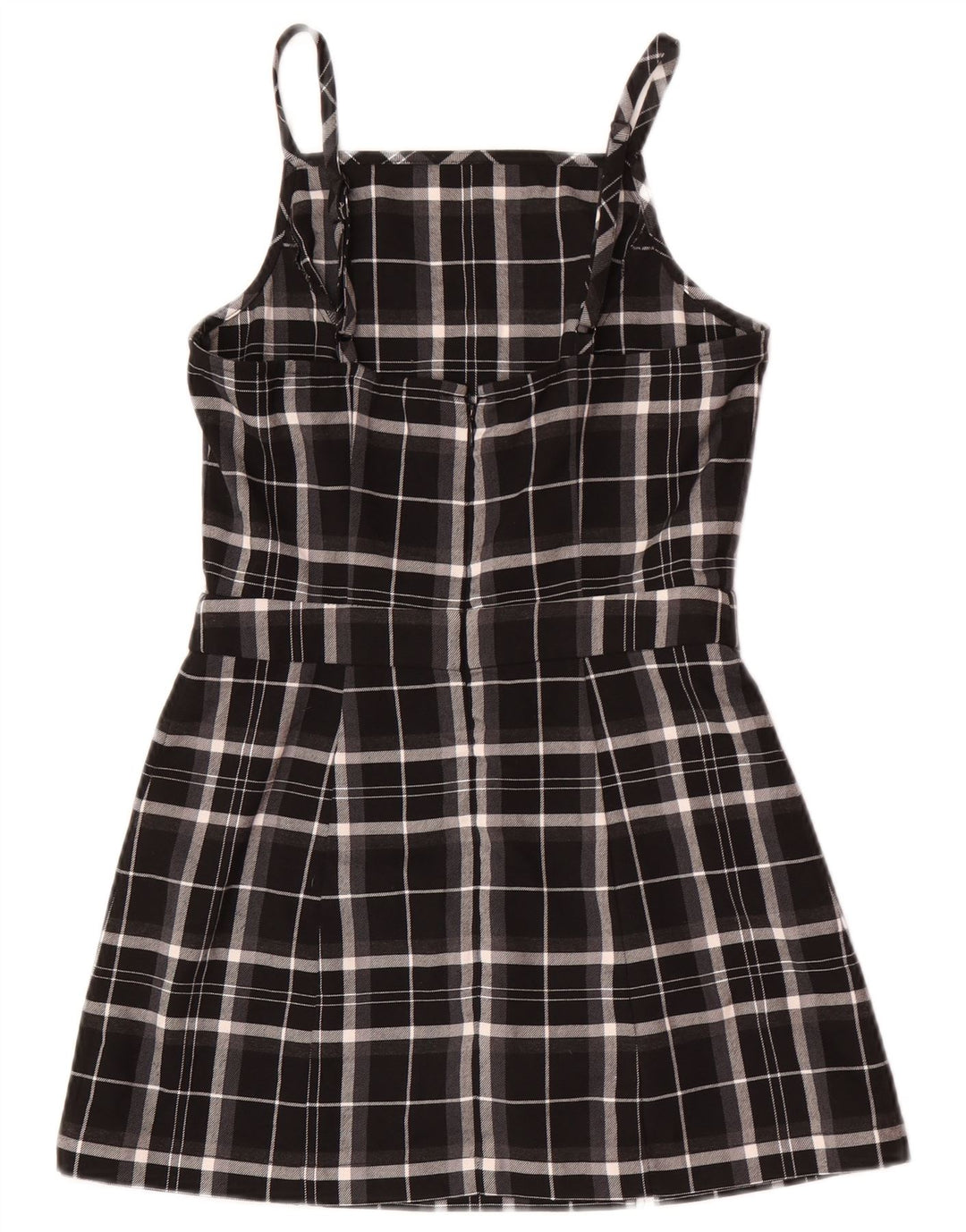 Superdry Damen Pinafore-Kleid, Größe S, Schwarz, kariert, Polyester