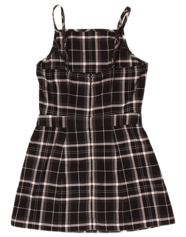 Superdry Damen Pinafore-Kleid, Größe S, Schwarz, kariert, Polyester