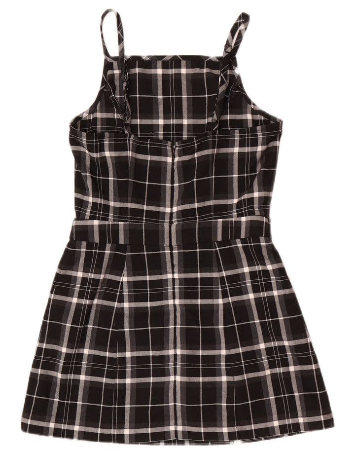 Superdry Damen Pinafore-Kleid, Größe S, Schwarz, kariert, Polyester