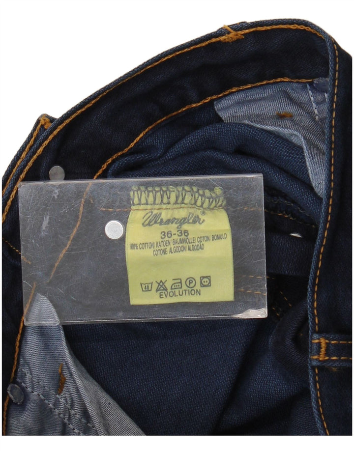 Wrangler Mens Evolution Straight Jeans W36 L32 Marineblaue Baumwolle