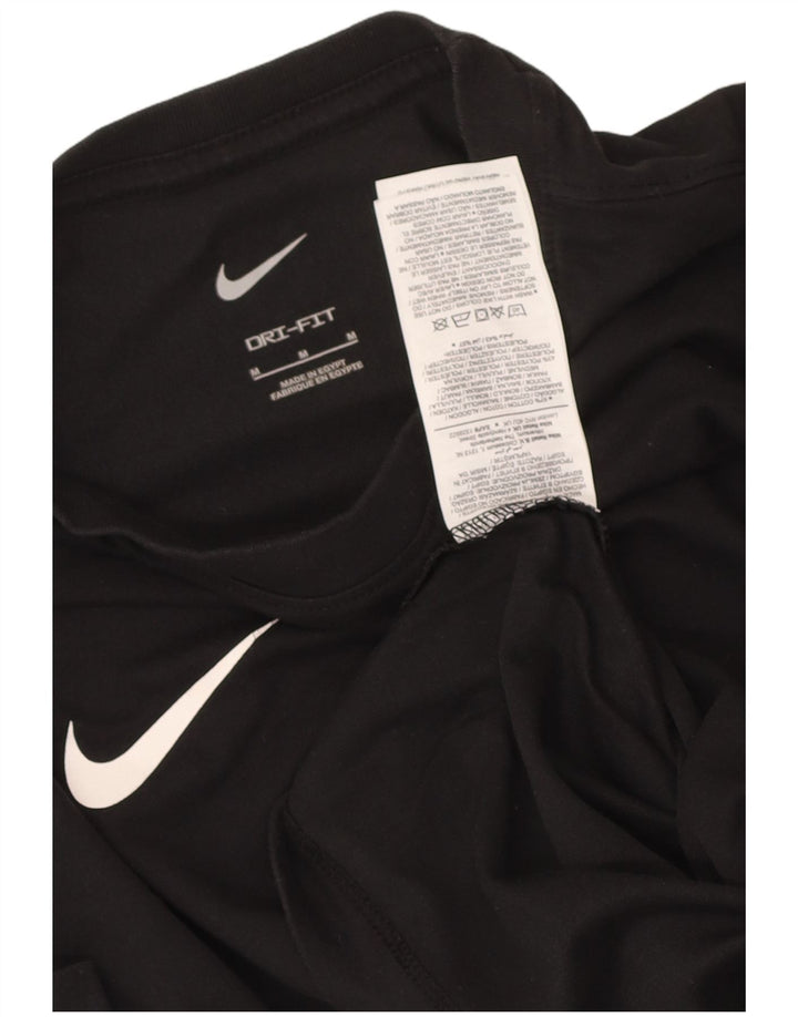 Nike Herren Dri Fit T-Shirt-Oberteil aus mittelschwarzer Baumwolle