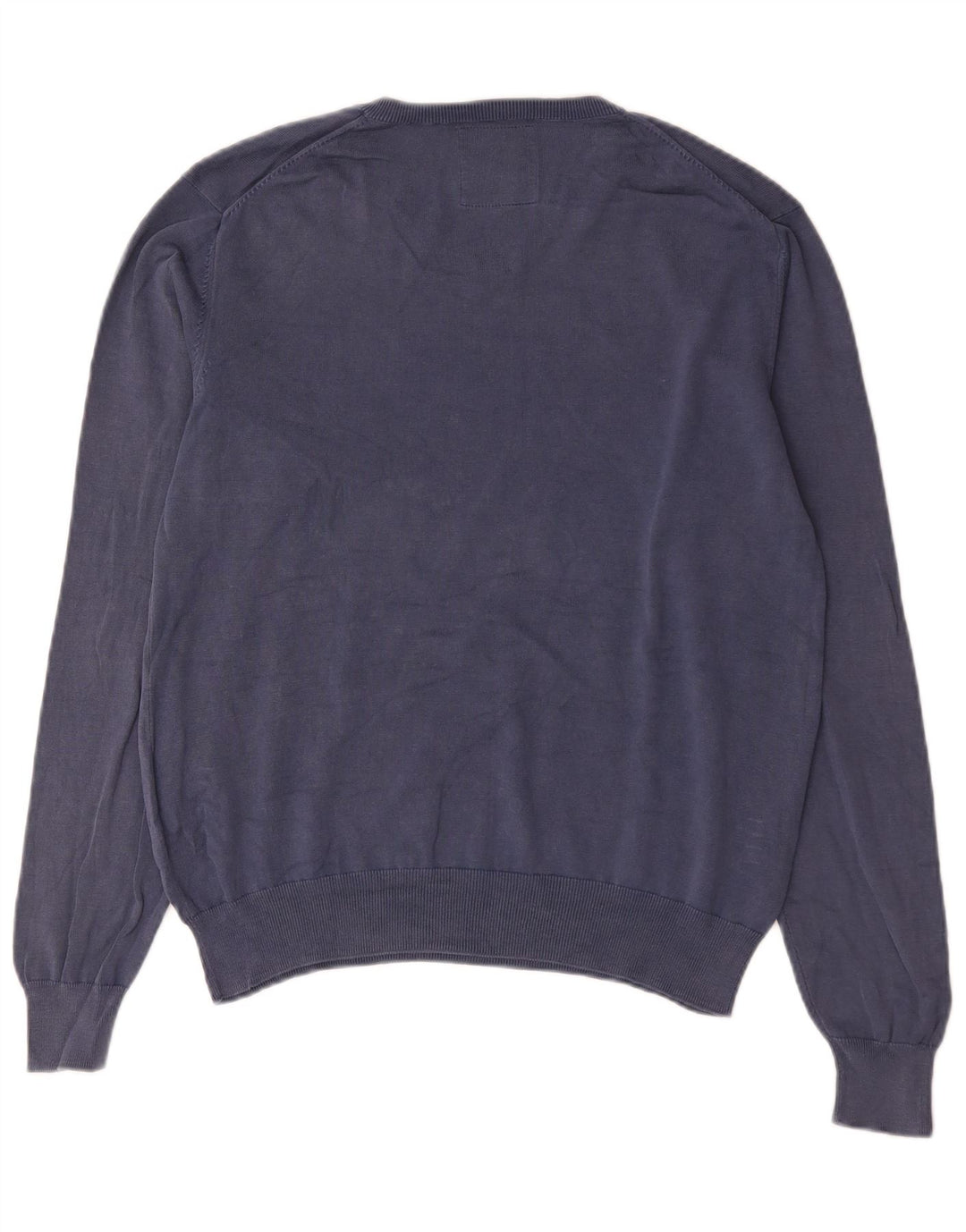 Sun68 Herren-Pullover mit V-Ausschnitt, groß, blaue Baumwolle