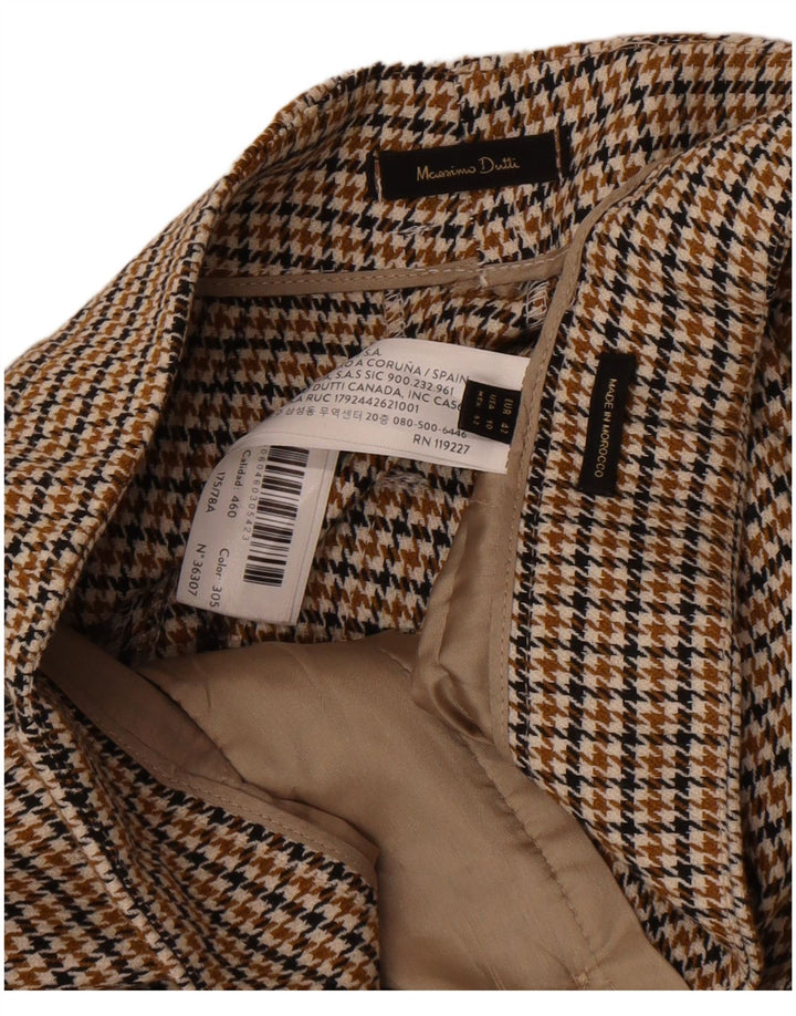 Massimo Dutti Damen Chinohose EU 42 Large W32 L32 Brauner Hahnentritt