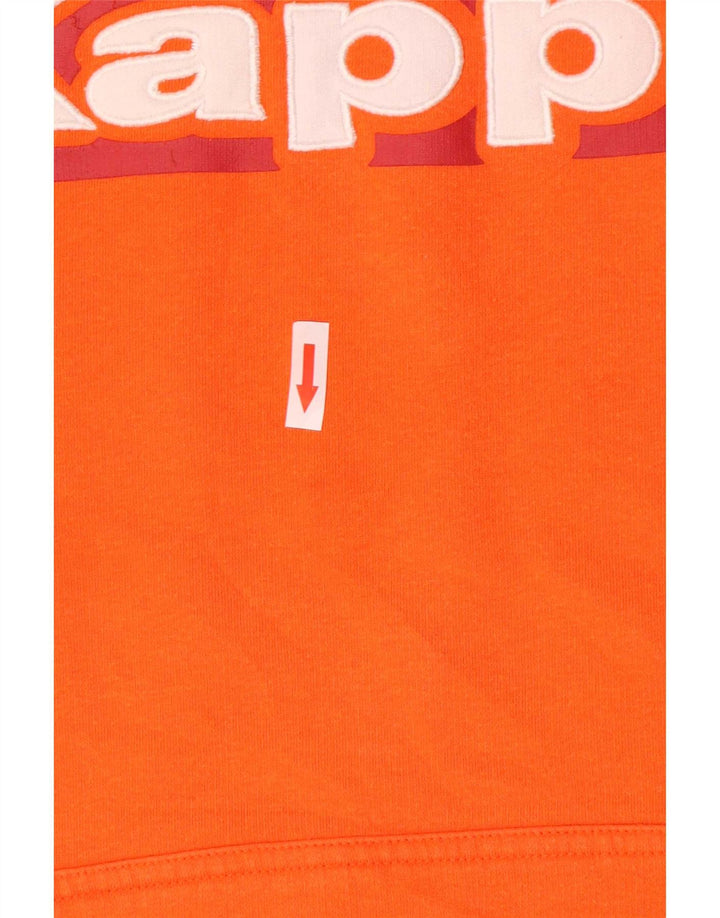 Kappa Herren Grafik-Kapuzenpullover, groß, orange, Baumwolle