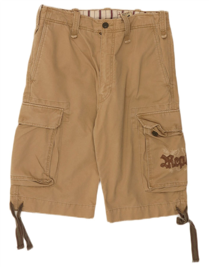 Replay Herren-Cargoshorts mit Grafik, W31, mittelbeige Baumwolle