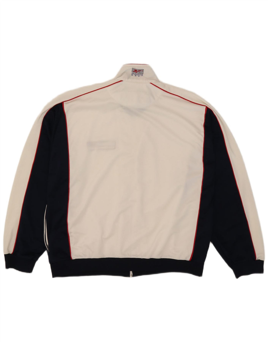 Reebok Herren-Trainingsanzug-Top-Jacke, großes weißes Farbblock-Polyester
