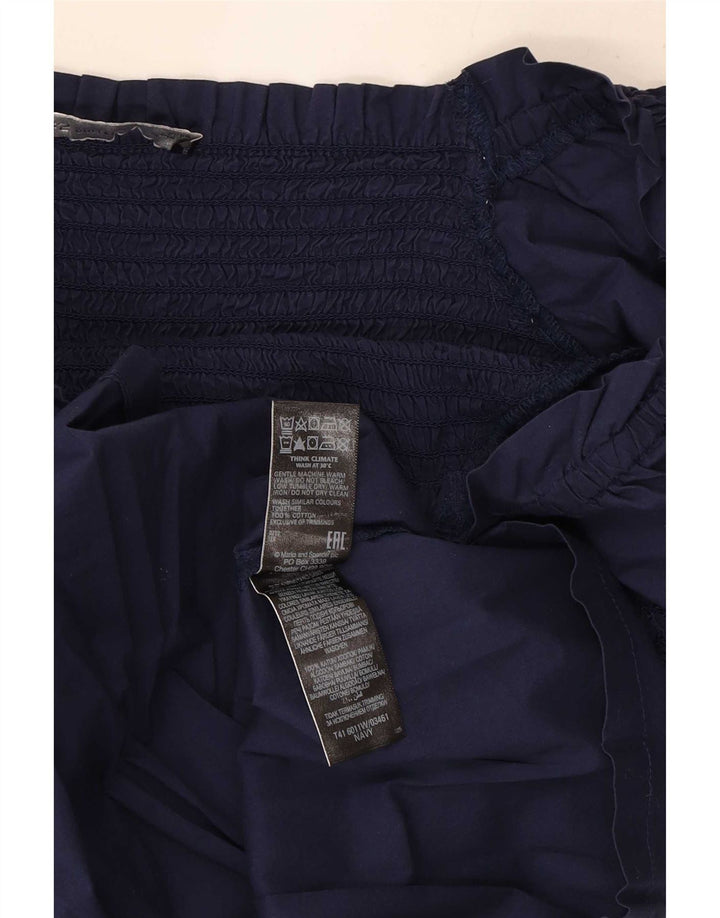 Marks & Spencer Damen Crop 3/4-Ärmel-Blusenoberteil, Größe S, Marineblau