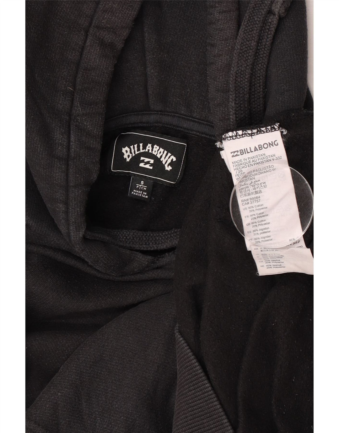 Billabong Herren-Kapuzenpullover mit Grafik, Größe S, schwarze Baumwolle