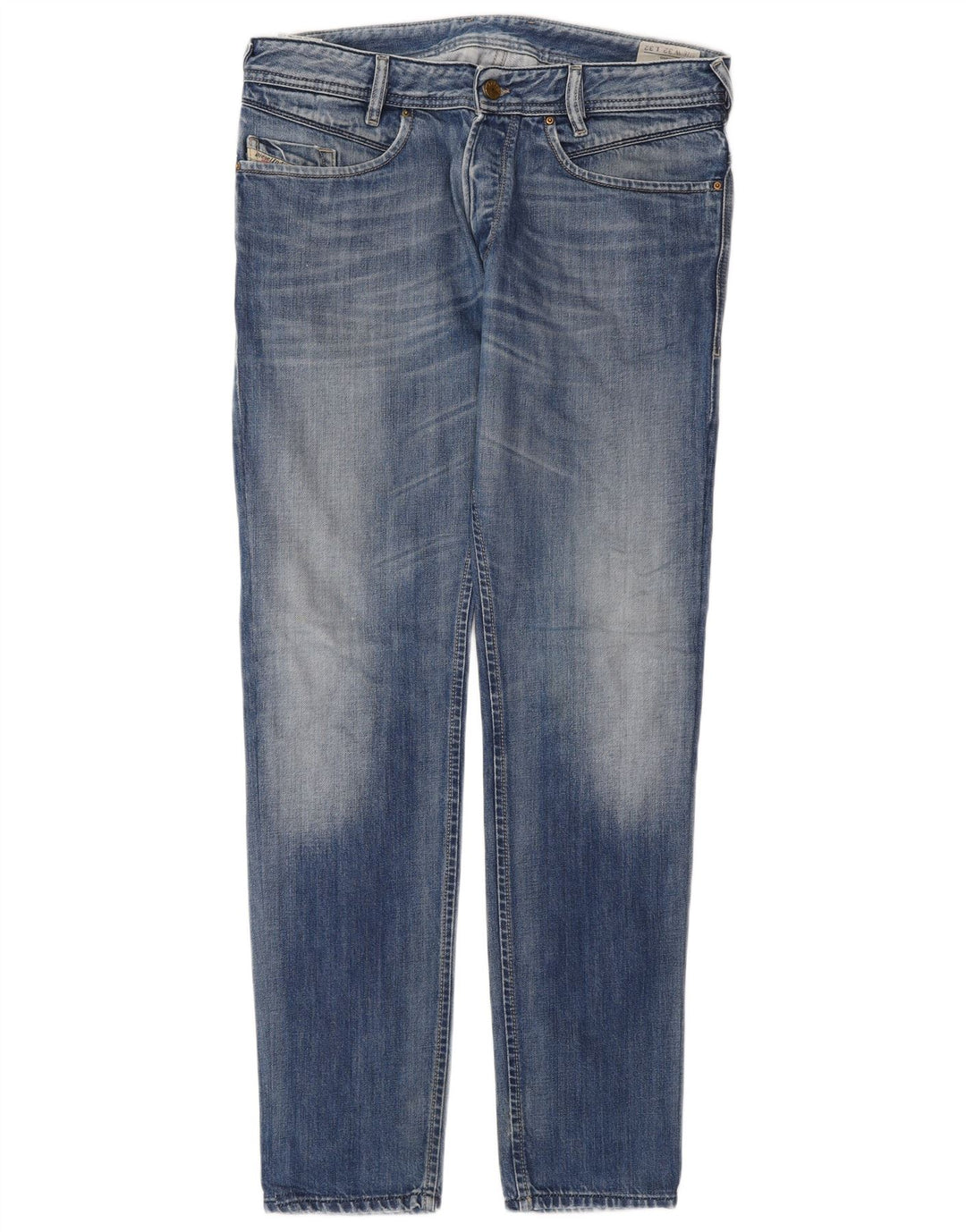 DIESEL Herren Slim Jeans W32 L32 Blaue Baumwolle