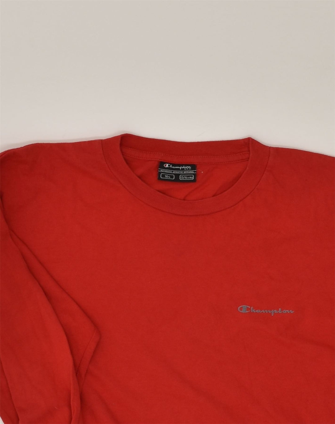 CHAMPION Boys Top Long Sleeve 13-14 Years Red Cotton | Vintage Champion | Thrift | Second-Hand Champion | Used Clothing | Messina Hembry 
