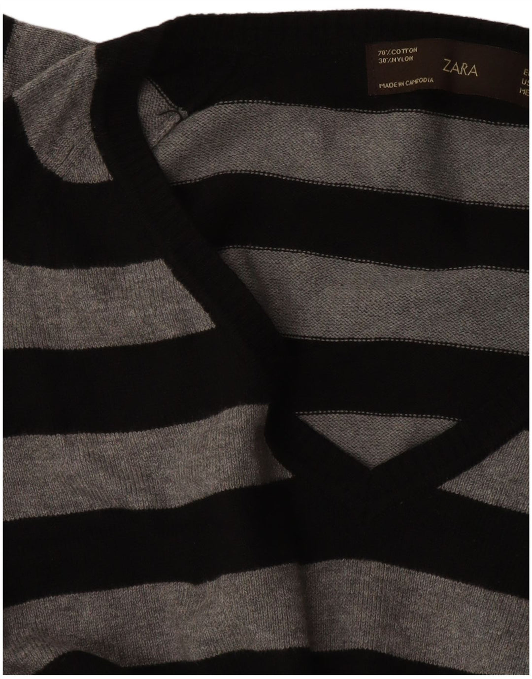 Zara Damen-Pullover mit V-Ausschnitt, Gr. 14, Schwarz