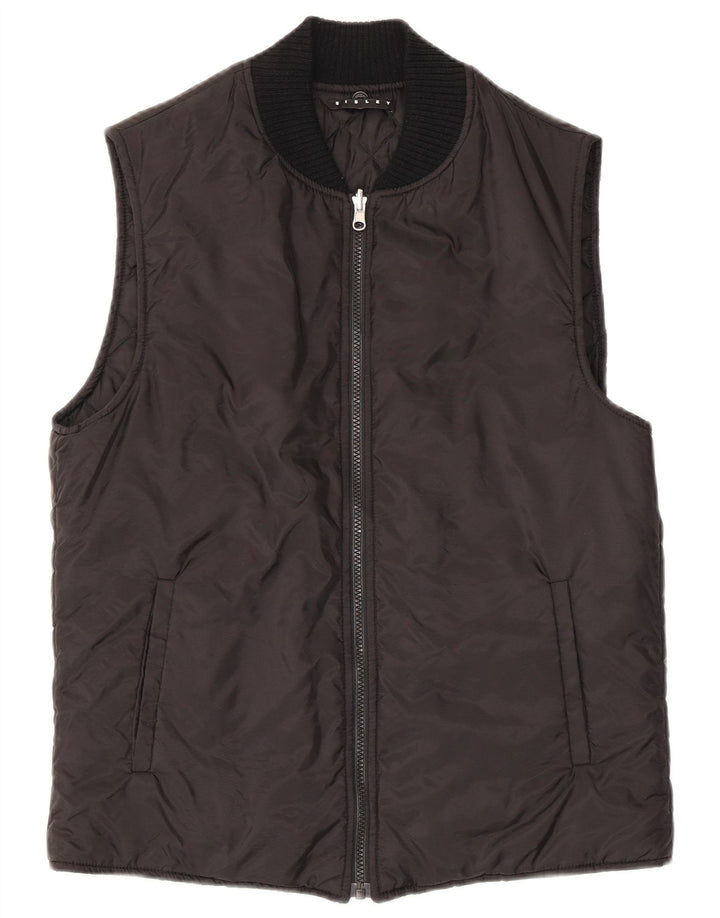 Sisley Herren Wattierte Weste IT 46 Small Schwarz Polyamid