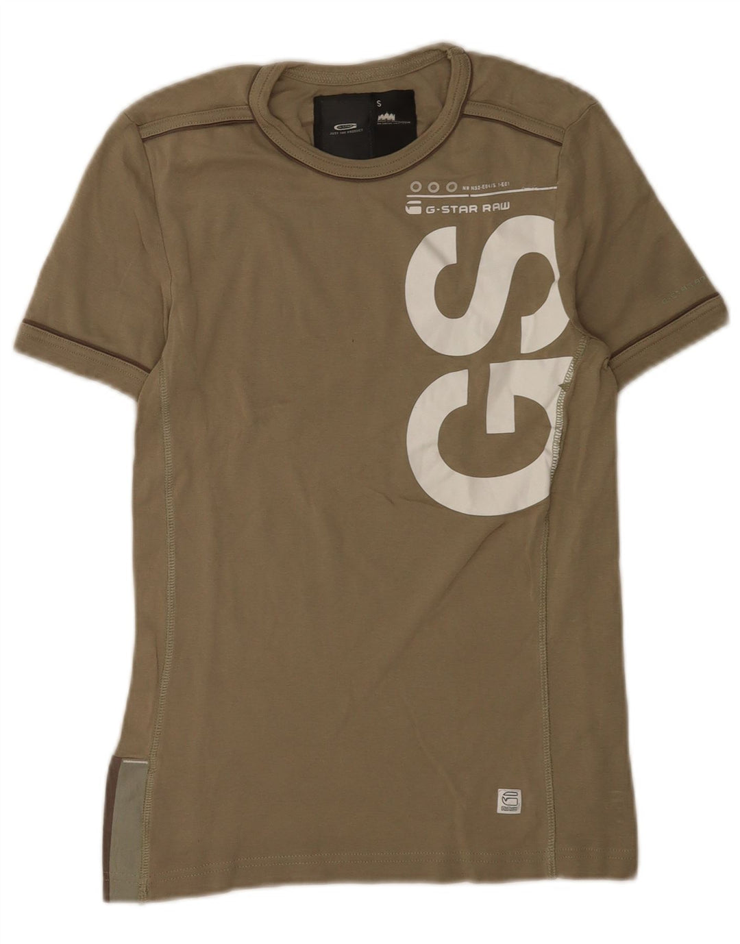 G-Star Herren T-Shirt mit Grafik, Größe S, Khaki, Baumwolle