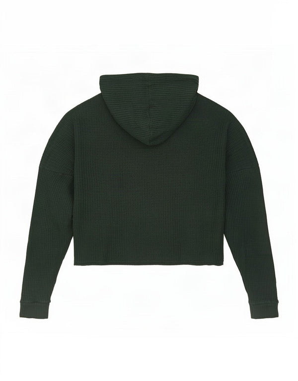 Topshop Damen Übergroßes Crop Top mit Kapuze, UK 16, Größe L, grüne Viskose