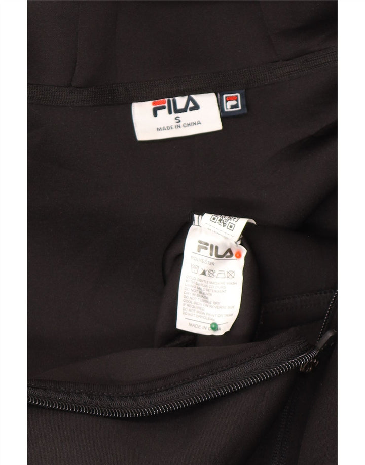 FILA Mens Loose Fit Graphic Zip Hoodie Sweater Small Black Polyester